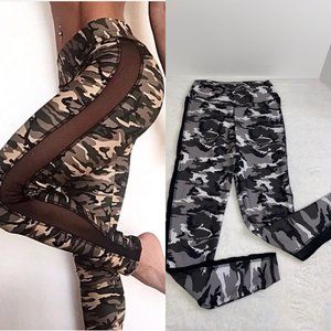 ABS2B Ladies Camo Mesh Side Leggings Size Small